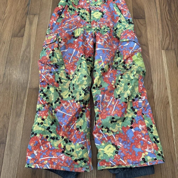 Burton Pants Unisex Candy Print Dryride Durashell Ski Snowboard Size 7-8 - Picture 2 of 9